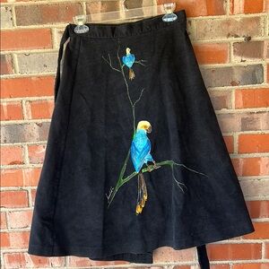Black Midi A-Line Wrap Skirt for Casual Wear